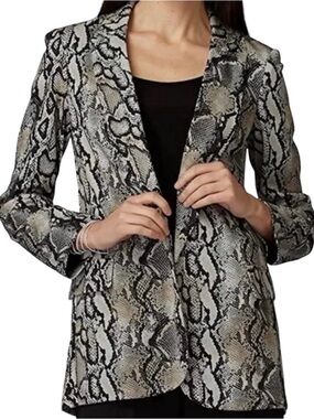 Joseph Ribkoff Snake Print Open Front Blazer Jacket Size Size 10